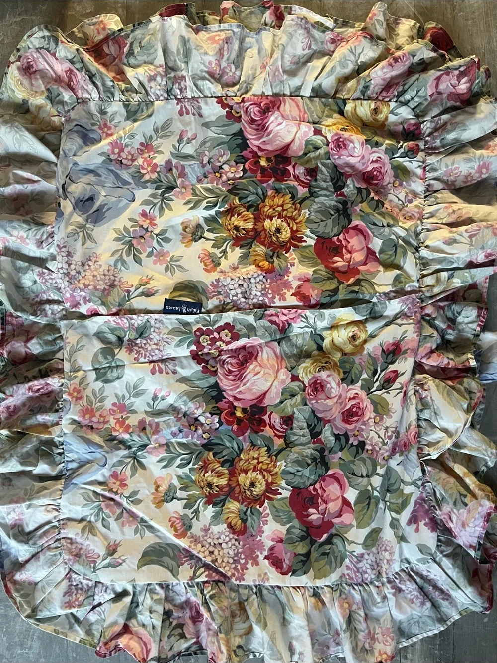 Vintage Ralph Lauren Floral Ruffled Pillow Shams includes 2 Allison shams
